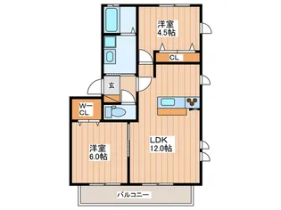 ホワイトビレッジB棟II【2階】の間取り