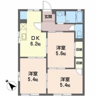 メゾン米野A【1階】の間取り