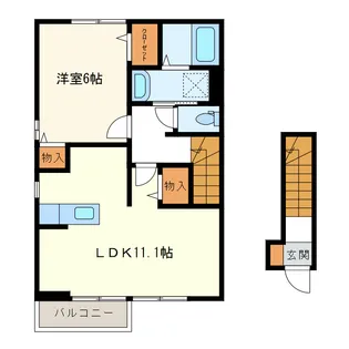 ベルハーモニーA棟【2階】の間取り