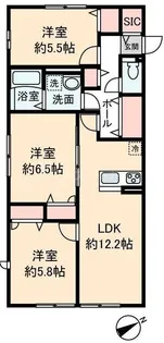 サジェス ロアンテーヌ新習志野【1階】の間取り