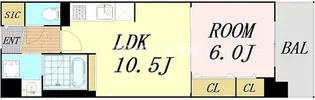 グランセジュール大国町【6階】の間取り