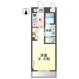 ユニヴァリィ高松中央【3階】の間取り