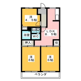 グランシャリオヨシハラ【3階】の間取り