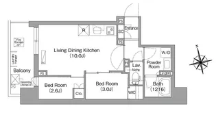 コンフォリア・リヴ門前仲町EAST【9階】の間取り