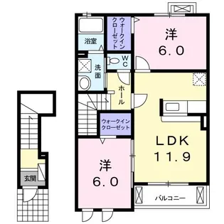 コータ・コートC【2階】の間取り