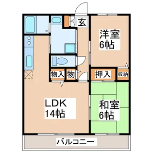 クラルテ古閑A・B【1階】の間取り