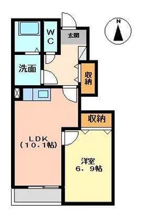 アルカディア江無田【1階】の間取り