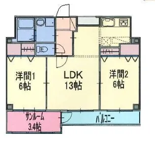 ソナーレkawata【3階】の間取り