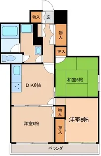 伊澤竹に雀ビル【6階】の間取り
