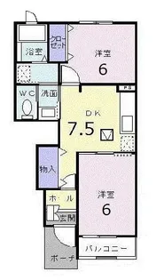 ファレノプシスC【1階】の間取り
