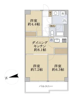 目黒台スカイマンション【4階】の間取り