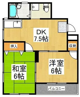 ハイツ遊歩道【3階】の間取り