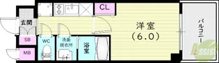 エステムコート神戸グランスタイル【7階】の間取り