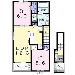 ヴィヴァーチェ上地【2階】の間取り