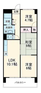 キャピタルシティ苗田【3階】の間取り