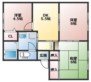 アングル樫の木【1階】の間取り