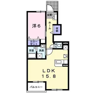 シュール・ドゥ【2階】の間取り