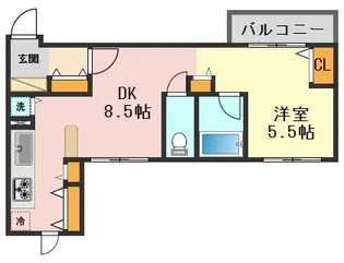 レクノスI【1階】の間取り