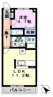 ヒューマンパレス南流山VIII【1階】の間取り
