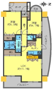 ユニハイム東灘【6階】の間取り