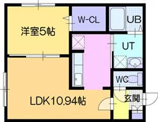 アンダーズ江別野幌【1階】の間取り
