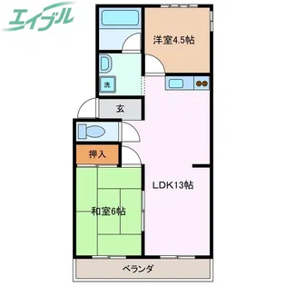 ルフランパレス【1階】の間取り