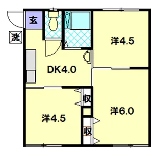 東小島ハイツ【2階】の間取り