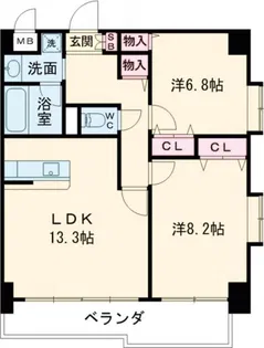 スペリオコート狛江【7階】の間取り