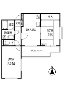 フラット百合ヶ丘【2階】の間取り