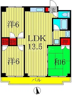 ヒルズ柏【3階】の間取り