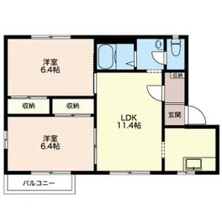 メゾンホジョウE【2階】の間取り