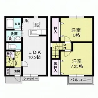 オンラードB Honrado (角部屋)の間取り