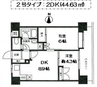 西川口朝日マンション【5階】の間取り