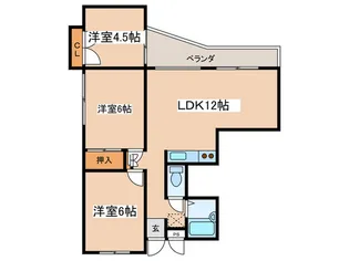 本厚木エグゼクティブマンション【1階】の間取り