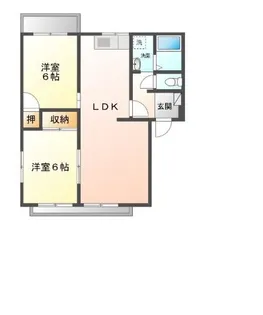 レーベンハイムI B【2階】の間取り