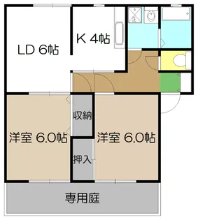 タウンコートA棟【1階】の間取り