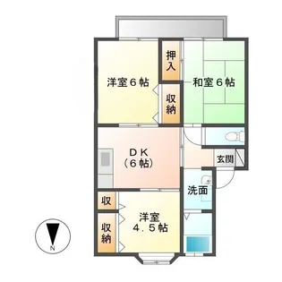 フラット山代西【1階】の間取り