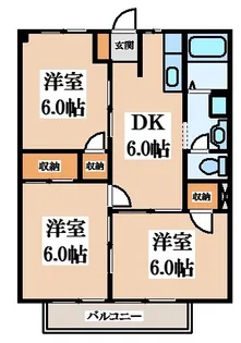 高安グリーンハイツ【2階】の間取り