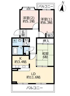 3LDKの間取り画像