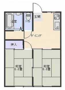 コーポ紫塚F棟【1階】の間取り
