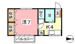 1Kの間取り画像