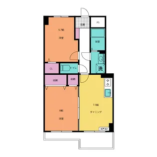 ヴィラ・クレセントA【2階】の間取り