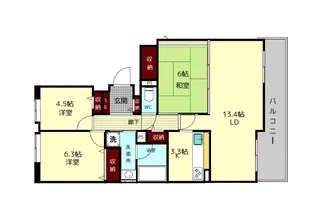 ローレルスクエア登美ヶ丘第1期 10番館【5階】の間取り