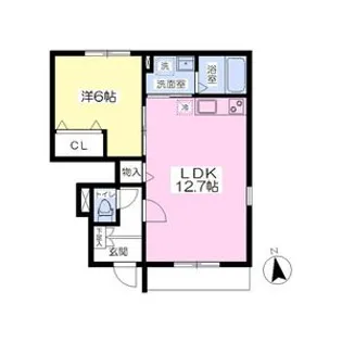 ア ヴォートル サンテB【1階】の間取り