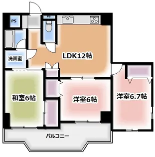 トラスティ御本丸公園【3階】の間取り