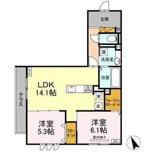 D s LIEN (ディーズリアン) D【1階】の間取り