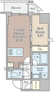 クレストコート堂島【2階】の間取り