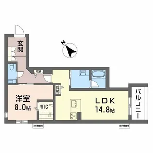 Sメゾン勝川【1階】の間取り