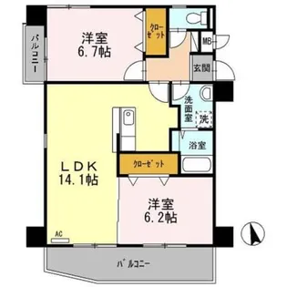 フルールアラハ【2階】の間取り