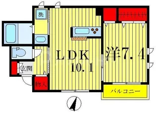 1LDKの間取り画像